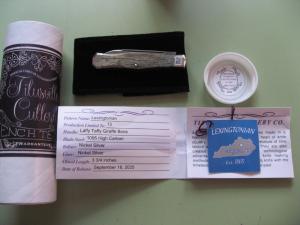   DANIELS FAMILY KNIFE BRANDS-TITUSVILLE CUTLERY-LEXINGTONIAN-LONE WOLF GIRAFFE BONE