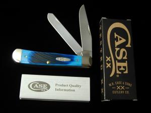 Case xx Caribbean Blue Sawcut Bone Trapper Knife 25592 USA Made 2025 6254 SS