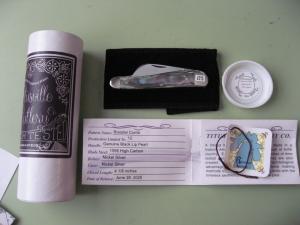   DANIELS FAMILY KNIFE BRANDS-TITUSVILLE CUTLERY-ROOSTER COMB-BLACK LIP PEARL