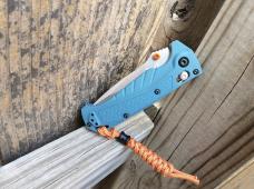 Benchmade Mini Adira Folding Knife Blue Grivory Handle MagnaCut Blade - New