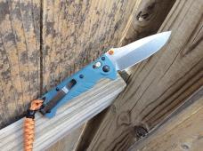 Benchmade Mini Adira Folding Knife Blue Grivory Handle MagnaCut Blade - New