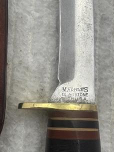 Marbles Gladstone Michigan USA Vintage Fixed Blade Hunting Knife With Sheath (5)