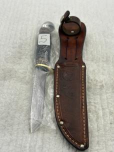 Marbles Gladstone Michigan USA Vintage Fixed Blade Hunting Knife With Sheath (5)