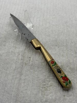 Vintage Made In France 1 Blade Pocket Knife Decorative Flowered Handle (120)