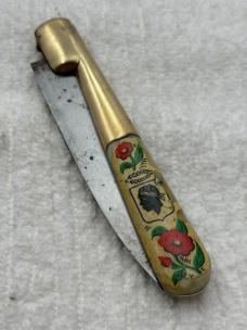 Vintage Made In France 1 Blade Pocket Knife Decorative Flowered Handle (120)