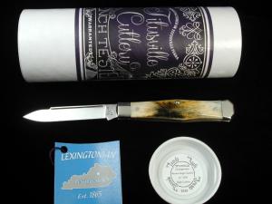 Titusville Cutlery Brown Sugar Giraffe Bone Lexingtonian Coffin Jack Knife Rare 1 of 10 COA USA Made