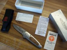 Vintage Boker Top Lock ll Automatic Small Exotic Thuya Wood UNUSED Box Sheath Papers