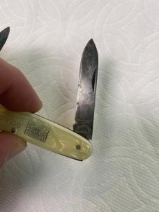 Vintage Western States “Boulder Dam” Two-Blade Pocket Knife – 1930s Souvenir – Pearl Celluloid Handl