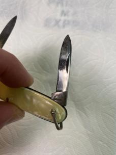 Vintage Western States “Boulder Dam” Two-Blade Pocket Knife – 1930s Souvenir – Pearl Celluloid Handl