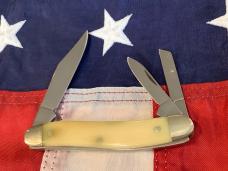 J A Henckels Stockman Pocket Knife w/ White Bone Handles -nice one