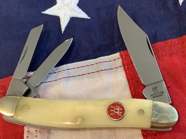 J A Henckels Stockman Pocket Knife w/ White Bone Handles -nice one J A Henckels Stockman Pocket Knife w/ White Bone Handles -nice one