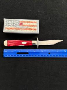 Red Peal Acrylic Case Cheetah Swing Guard Knife