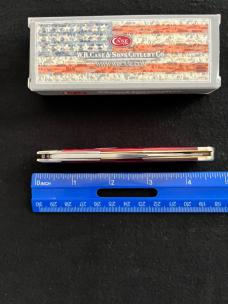Red Peal Acrylic Case Cheetah Swing Guard Knife