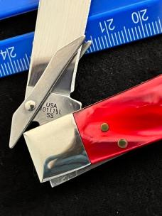 Red Peal Acrylic Case Cheetah Swing Guard Knife