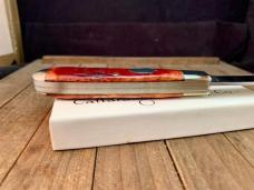 Cattaraugus Cutlery by A.G. Russell Folding Hunter Red Jigged Bone 1997