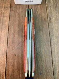 Cattaraugus Cutlery by A.G. Russell Folding Hunter Red Jigged Bone 1997