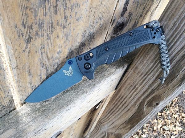 Benchmade Mini Adira AXIS Lock Folding Knife Tempest Gray Grivory Blue MagnaCut Blade - New