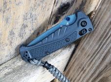Benchmade Mini Adira AXIS Lock Folding Knife Tempest Gray Grivory Blue MagnaCut Blade - New