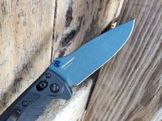 Benchmade Mini Adira AXIS Lock Folding Knife Tempest Gray Grivory Blue MagnaCut Blade - New