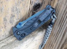 Benchmade Mini Adira AXIS Lock Folding Knife Tempest Gray Grivory Blue MagnaCut Blade - New
