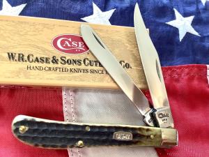 1996 Case xx Slimline Trapper Knife Mdl# 62048 SS, Green Bone Handles -NOS