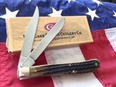 1996 Case xx Slimline Trapper Knife Mdl# 62048 SS, Green Bone Handles -NOS