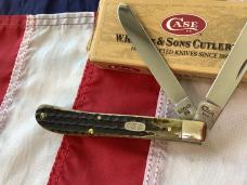1996 Case xx Slimline Trapper Knife Mdl# 62048 SS, Green Bone Handles -NOS