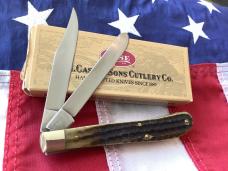 1996 Case xx Slimline Trapper Knife Mdl# 62048 SS, Green Bone Handles -NOS