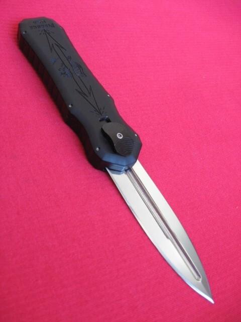 Early Piranha Excalibur OTF Automatic Switchblade Knife Black