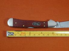 Case xx Smooth Dark Red Burlap Micarta Copperlock Knife 12275 USA Made in 2025 NIB 101549L CS