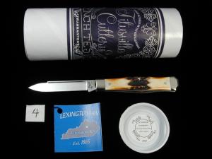 Titusville Cutlery Genuine Burnt Stag Lexingtonian Coffin Jack Knife Rare 1 of 30 COA USA Made