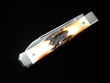 Titusville Cutlery Genuine Burnt Stag Lexingtonian Coffin Jack Knife Rare 1 of 30 COA USA Made