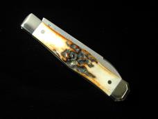 Titusville Cutlery Genuine Burnt Stag Lexingtonian Coffin Jack Knife Rare 1 of 30 COA USA Made