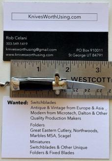 Bambi Mini Keychain Switchblade Knife, Black Handle, Made By Farfalli In Italy, Unused