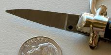 Bambi Mini Keychain Switchblade Knife, Black Handle, Made By Farfalli In Italy, Unused