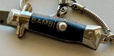 Bambi Mini Keychain Switchblade Knife, Black Handle, Made By Farfalli In Italy, Unused
