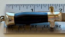Bambi Mini Keychain Switchblade Knife, Black Handle, Made By Farfalli In Italy, Unused