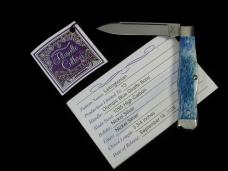 Titusville Cutlery Olympic Blue Giraffe Bone Lexingtonian Coffin Jack Knife Rare 1 of 13 COA USA