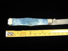 Titusville Cutlery Olympic Blue Giraffe Bone Lexingtonian Coffin Jack Knife Rare 1 of 13 COA USA