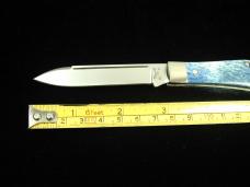 Titusville Cutlery Olympic Blue Giraffe Bone Lexingtonian Coffin Jack Knife Rare 1 of 13 COA USA