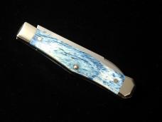 Titusville Cutlery Olympic Blue Giraffe Bone Lexingtonian Coffin Jack Knife Rare 1 of 13 COA USA