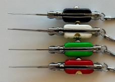 4 Mini Keychain Switchblade Knives, Fishtail Style From China, Unused