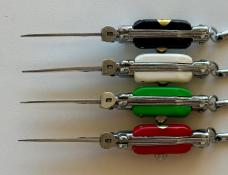 4 Mini Keychain Switchblade Knives, Fishtail Style From China, Unused