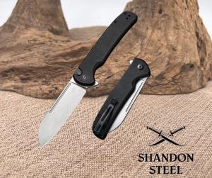 CIVIVI Chevalier Flipper & Button Lock Folding Pocket Knife G10 Handle C20022-1