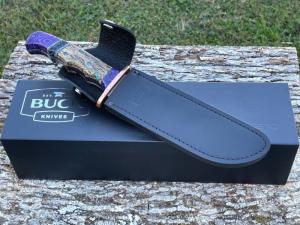 BUCK LEROY REMER CUSTOM 124 ** CHOLLA CACTUS TURQUOISE CHAROITE FIXED BLADE