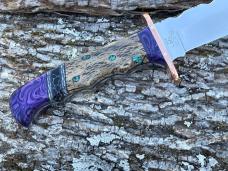BUCK LEROY REMER CUSTOM 124 ** CHOLLA CACTUS TURQUOISE CHAROITE FIXED BLADE