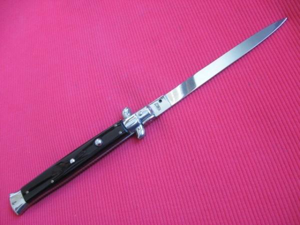 New Old Stock "INOX" 13 Inch Jet Black ITALIAN STILETTO Switchblade Knife