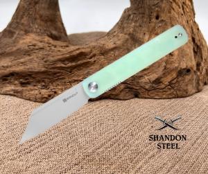 SENCUT Bronte Pocket Knife Linerlock Jade G10 Folding 9Cr18MoV Reverse Tanto  08