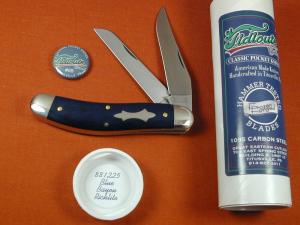 Great Eastern Cutlery GEC Smooth Blue Bayou Richlite Bayou Trapper Knife NIT Made in USA 881225