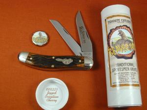 Great Eastern Cutlery GEC Jigged Brazilian Cherry Wood Bayou Trapper Knife NIT Made in USA 888225